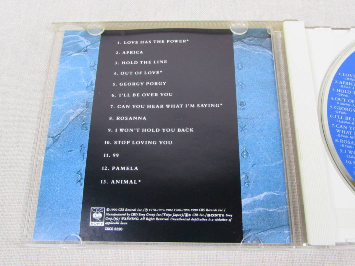 中古CD　TOTO PAST TO PRESENT 1977-1990 １３曲ベスト_画像3