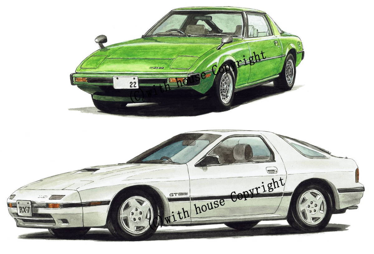 NC-1151 アンフィニRX-7/RX-7 GT・NC-1152マツダRX-7/RX-7限定版画300部 直筆サイン有額装済●作家 平右ヱ門 希望ナンバーをお選びください