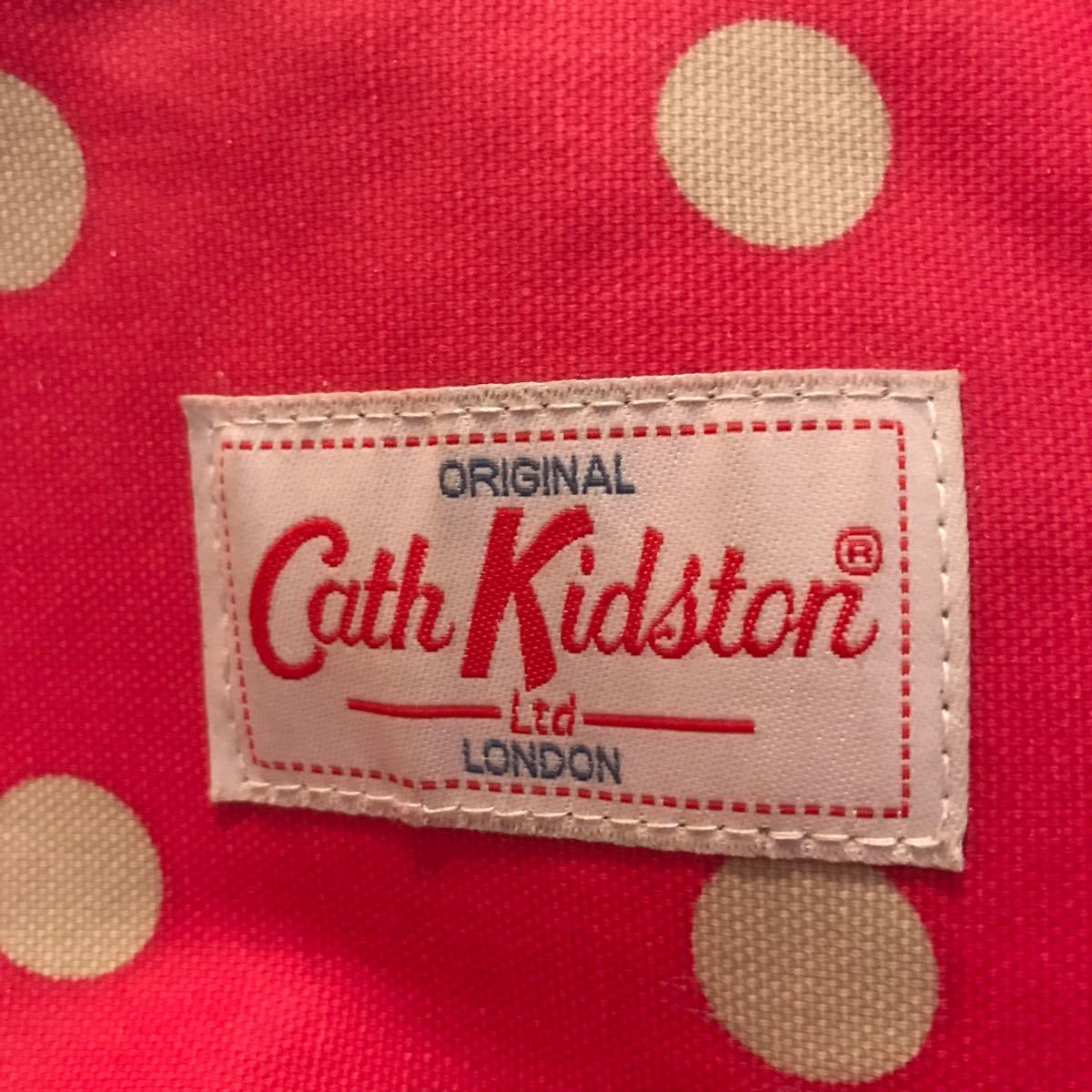 cath kidston  水玉ショルダー　赤xページュドット