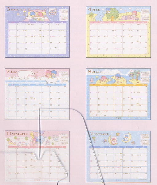 キキララ・卓上カレンダー・09年用（未開封新品）の画像3