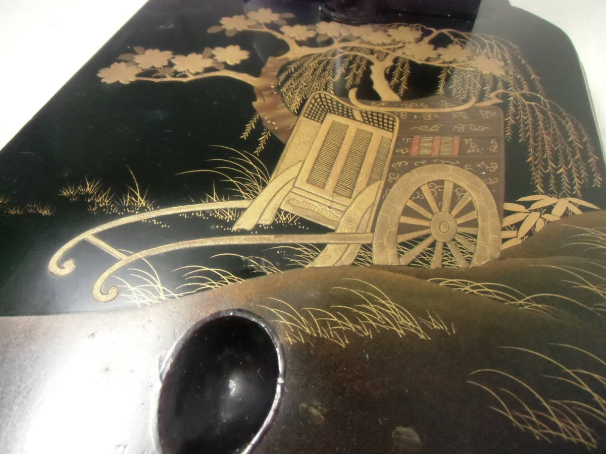 ヤフオク! - 時代物 【 豪華 蒔絵 梨地 漆塗り 御所車 源氏車...
