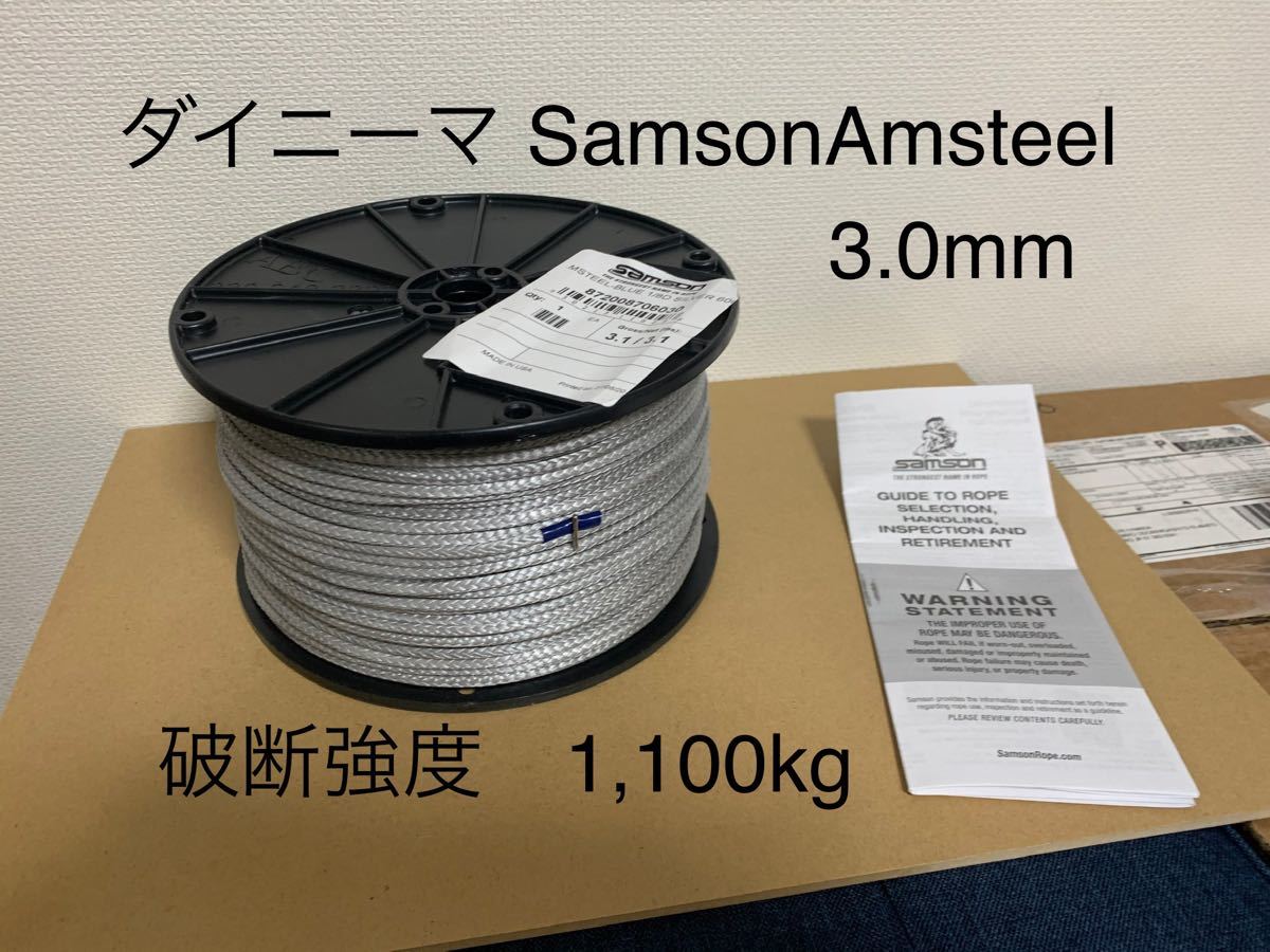 ダイニーマロープ AMSTEEL3.0mm 破断強度1,100kg × 10mカット売