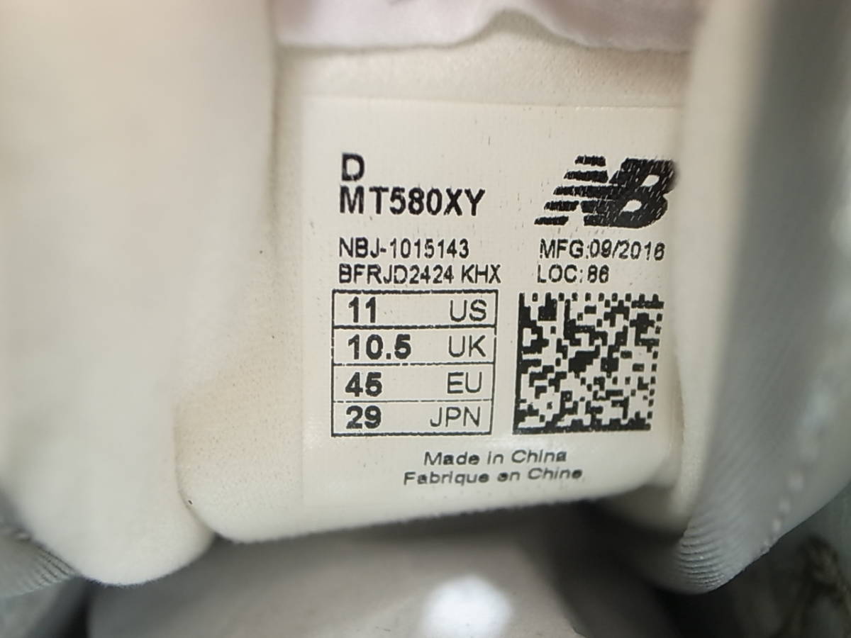 【送料無料 即決】NEW BALANCE MT580XY 29cm US11新品スペシャルボックス20周年限定HEATHER GRAYグレーSTEEL BLUE M1300JPオリジナルカラー_画像8