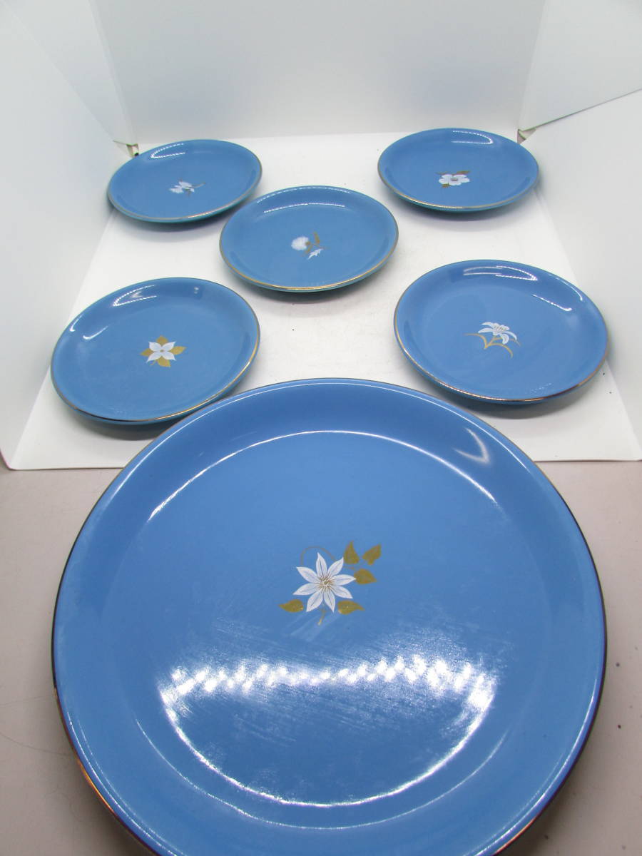 たち吉 橘吉 大皿1枚 小皿5枚 未使用 ブルー (K441)
