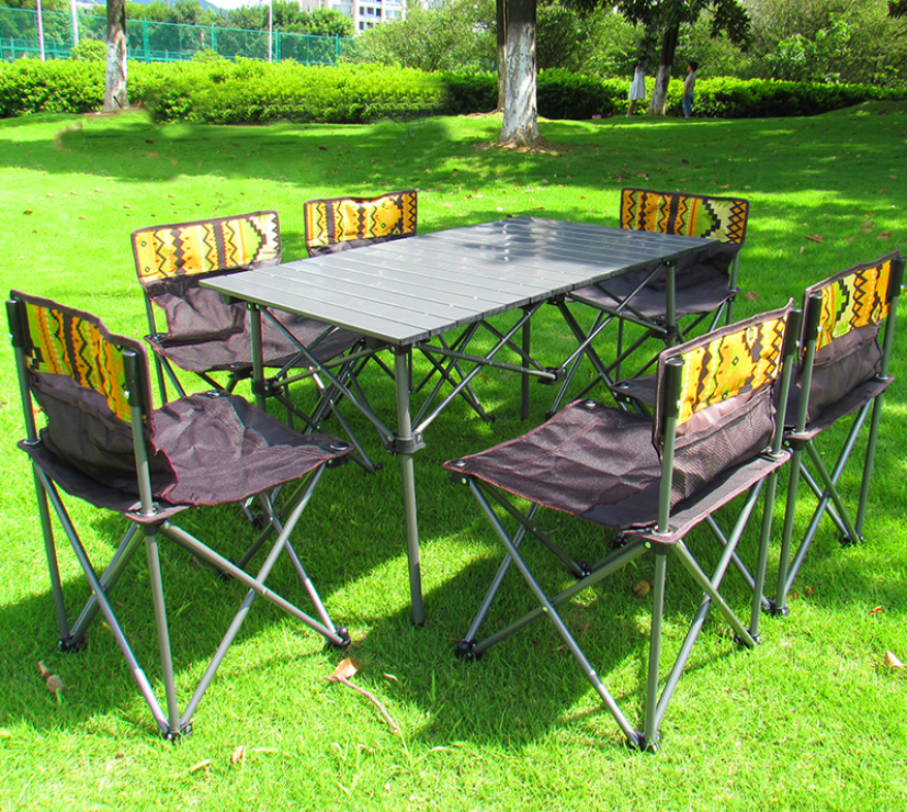 新品 多機能 ピクニック 折りたたみ 椅子/イス バーベキュー 釣り アウトドア レジャー　テーブル ベンチ　7点セット 便利