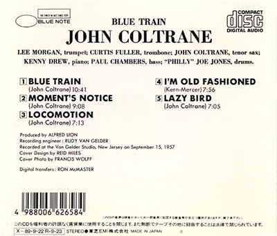 ジョン・コルトレーン JOHN COLTRANE - BLUE TRAIN (CD)_画像2