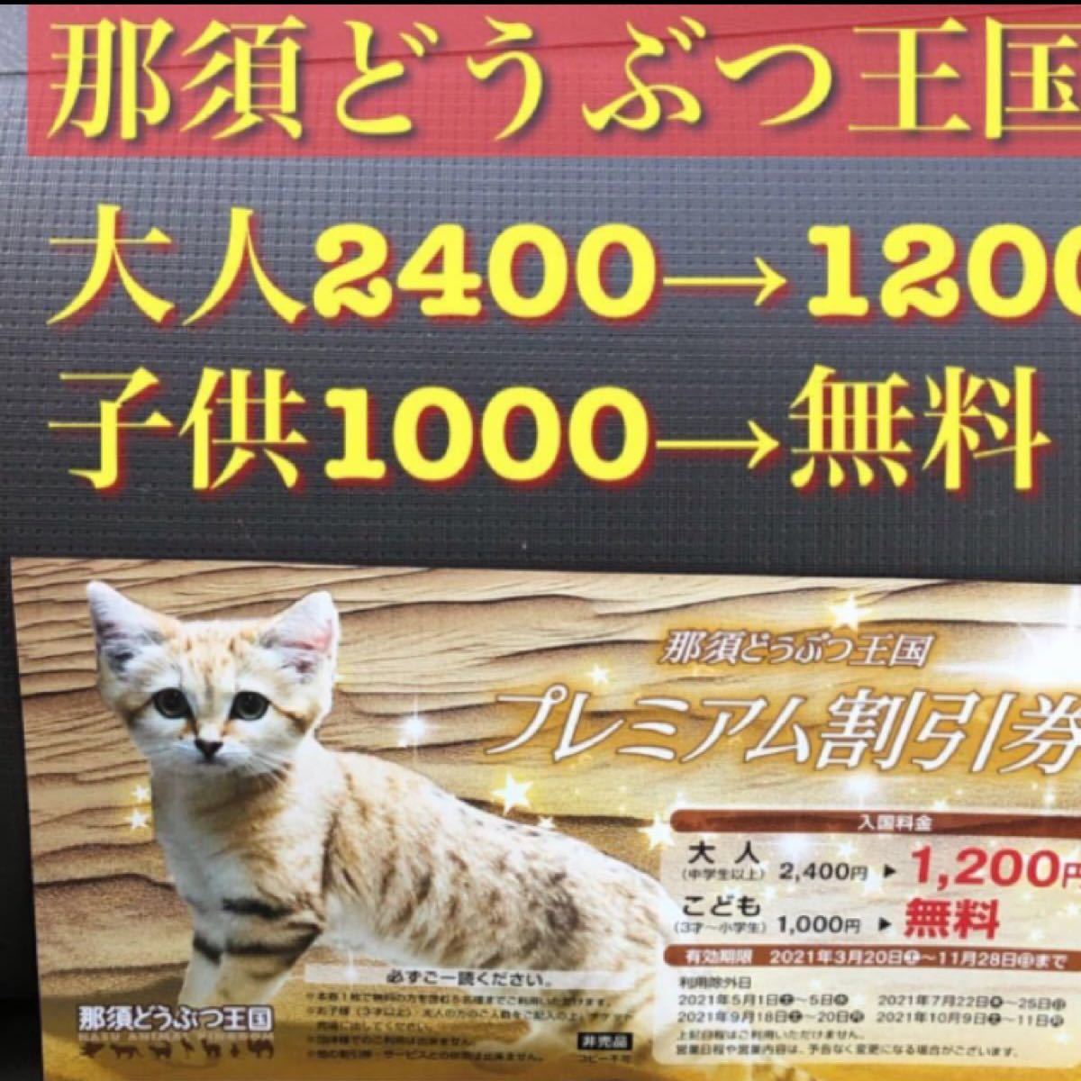 那須どうぶつ王国 プレミアム割引券 那須動物王国チケット - 動物園