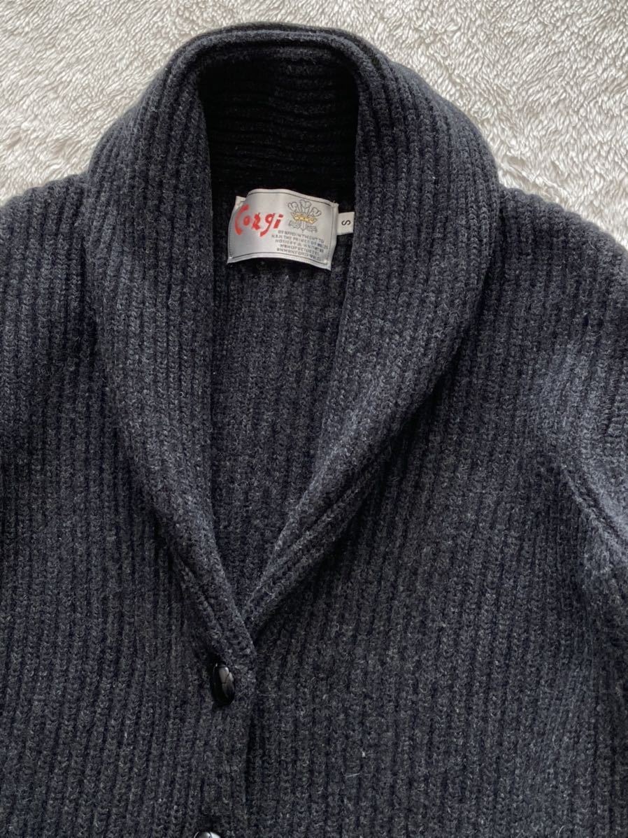 Corgi wool cardigan sizeS lady's Britain Scotland England Corgi autumn winter belt attaching gown gray 