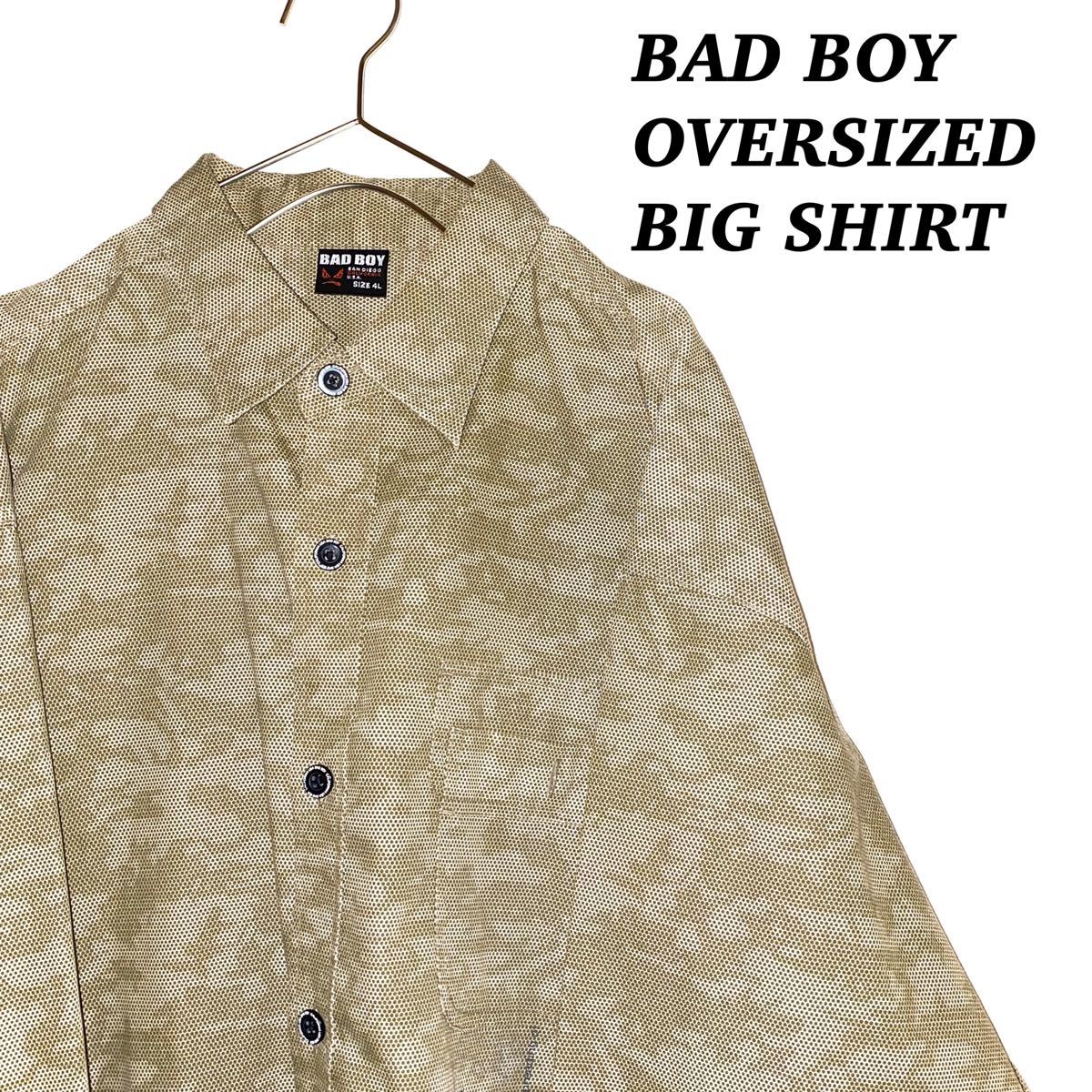 Paypayフリマ Bad Boy バッドボーイ 総柄 ロゴ オーバーサイズ ビッグ シャツ 古着 韓国系 ストリート スケーター Paypayフリマ Bad Boy バッドボーイ 総柄 ロゴ オーバーサイズ ビッグ シャツ 古着 韓国系 ストリート スケーター