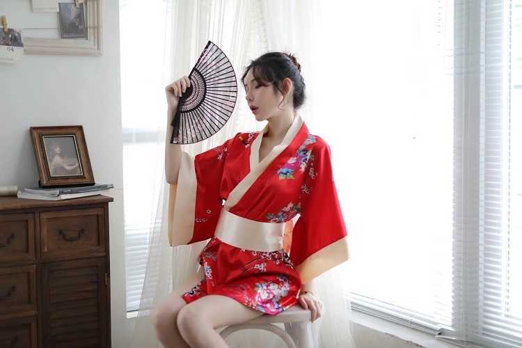 sexy Ran Jerry юката японский стиль кимоно костюмированная игра красный модный 