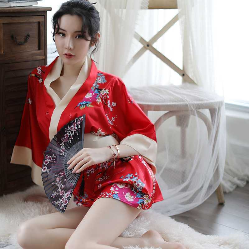  sexy Ran Jerry юката японский стиль кимоно костюмированная игра красный модный 