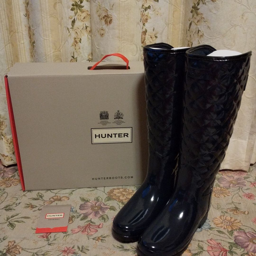 HUNTER ハンター レインブーツ キルティング グロス仕上げ 新品 箱付き