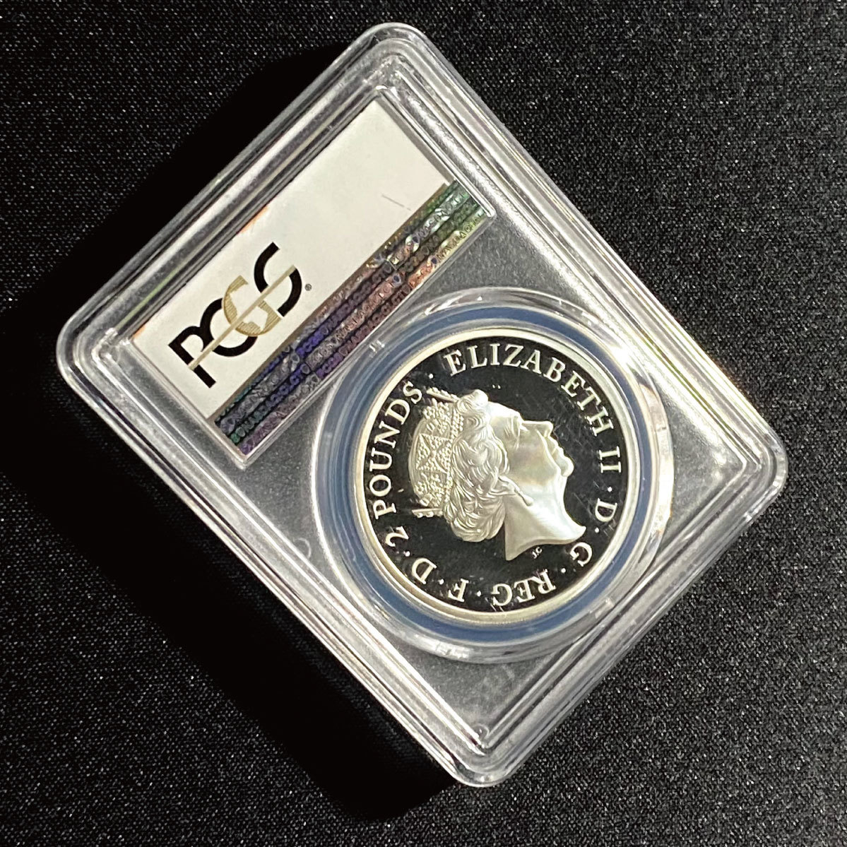 イギリス 2019年 PR70DCAM PCGS 2ポンド 銀貨 ファルコン クイーンズビースト エリザベス アンティークコイン_画像8