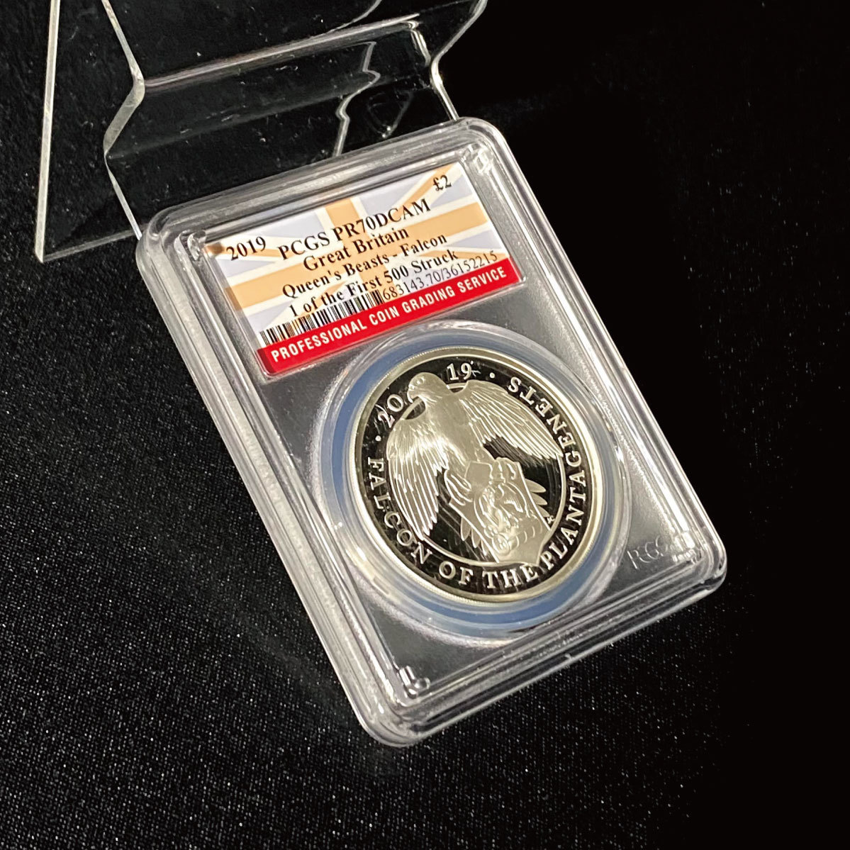 イギリス 2019年 PR70DCAM PCGS 2ポンド 銀貨 ファルコン クイーンズビースト エリザベス アンティークコイン_画像9