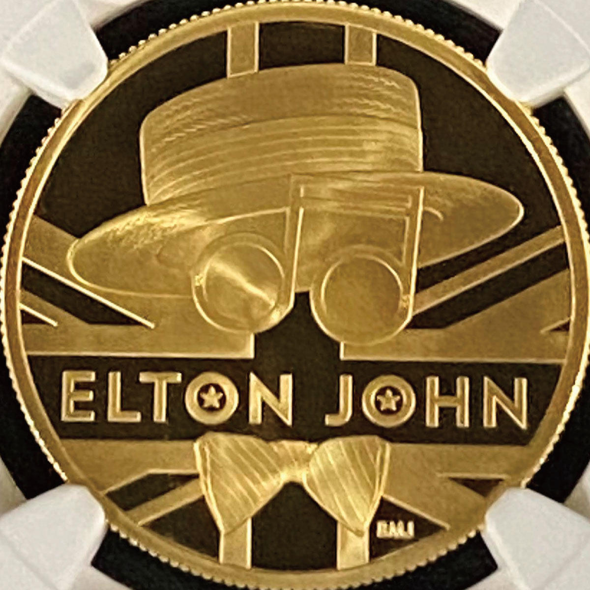 1円スタート♪ 最高鑑定 NGC PF70 2020年 ELTON JOHN エルトン・ジョン 100ポンド 1オンス金貨 箱ケースあり アンティークコイン モダン_画像1