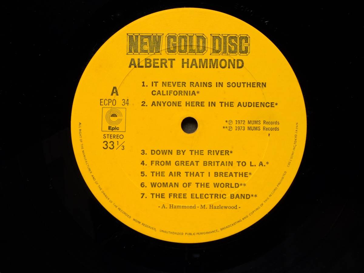 LPレコ－ド。ALBEAT　HAMMOND。NEW　GOLD　DISC。アルバ－ト　ハモンド。解説、歌詞有り。試聴良好です。綺麗です。14曲。_画像4