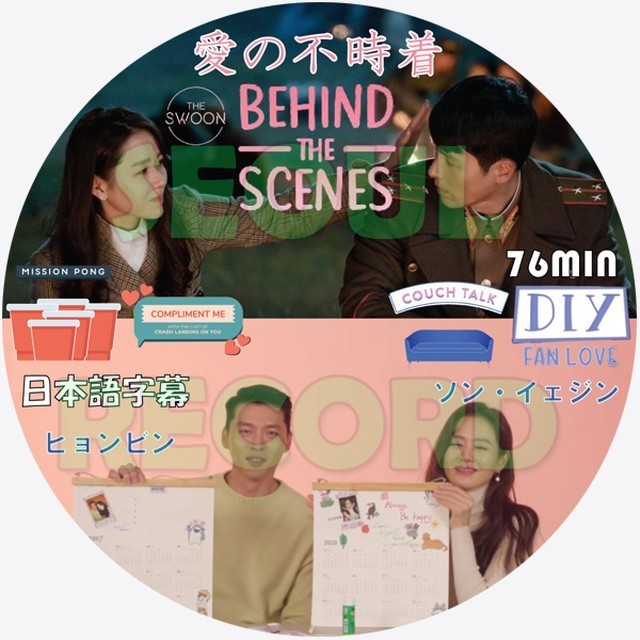 ヒョンビン+ソン・イェジン「愛の不時着ビハインド」日本語字幕付きレーベル印刷付DVD 1枚