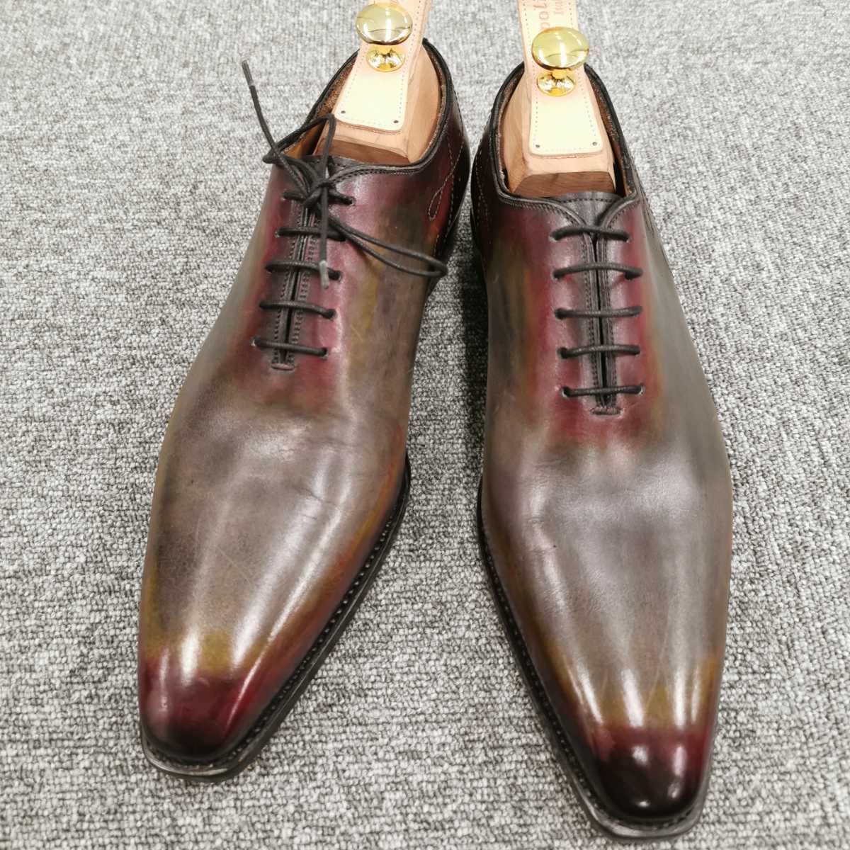 お買得】 MECCARIELLO 革靴 メッカリエロレザークォーターブローグ