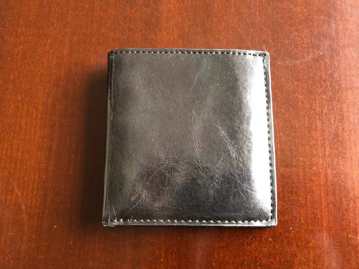 未使用 本革 二つ折り財布 ウォレット ARNOLD PALMER アーノルドパーマー 黒/ブラウン 光澤あり革