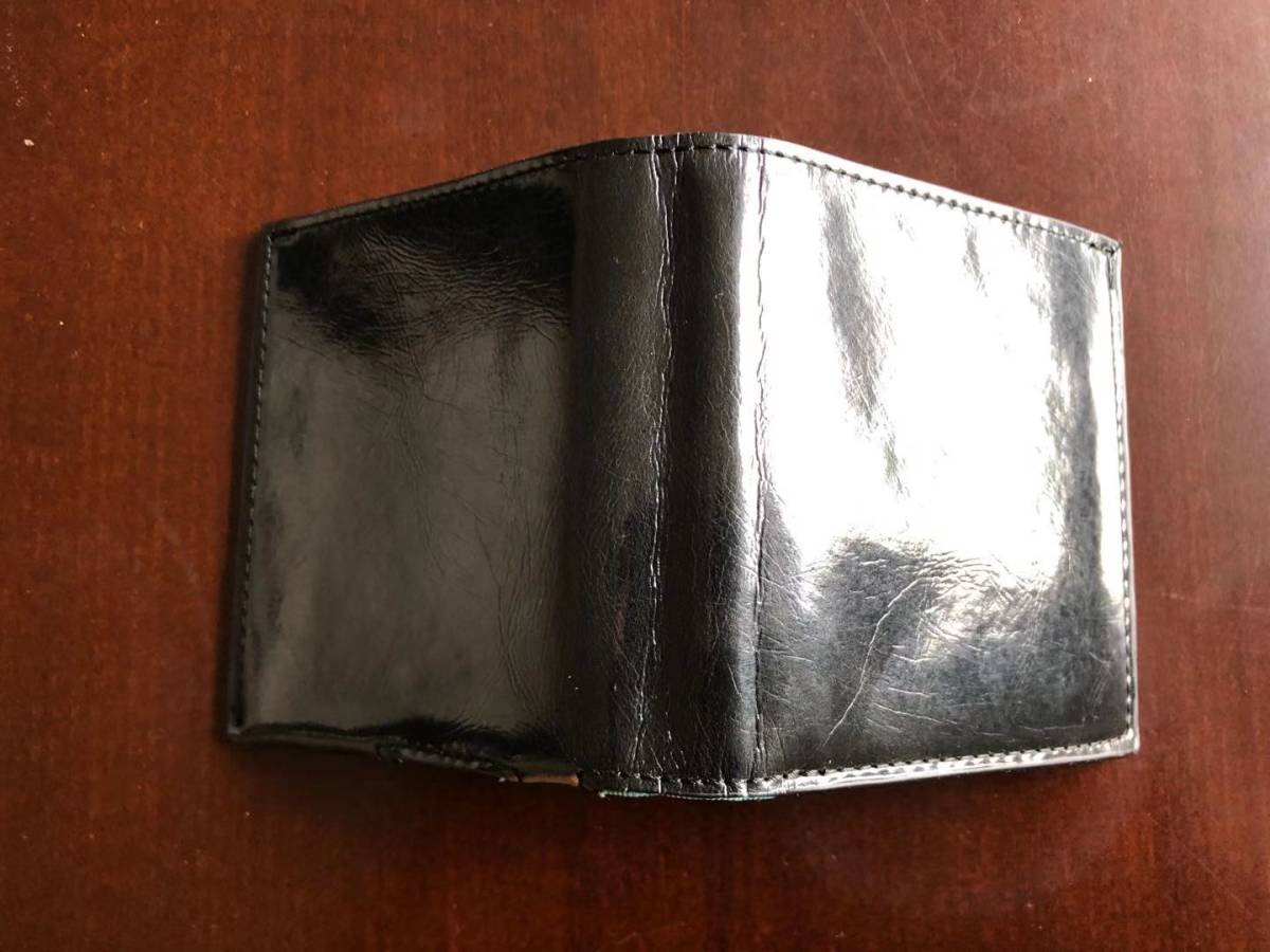 未使用 本革 二つ折り財布 ウォレット ARNOLD PALMER アーノルドパーマー 黒/ブラウン 光澤あり革