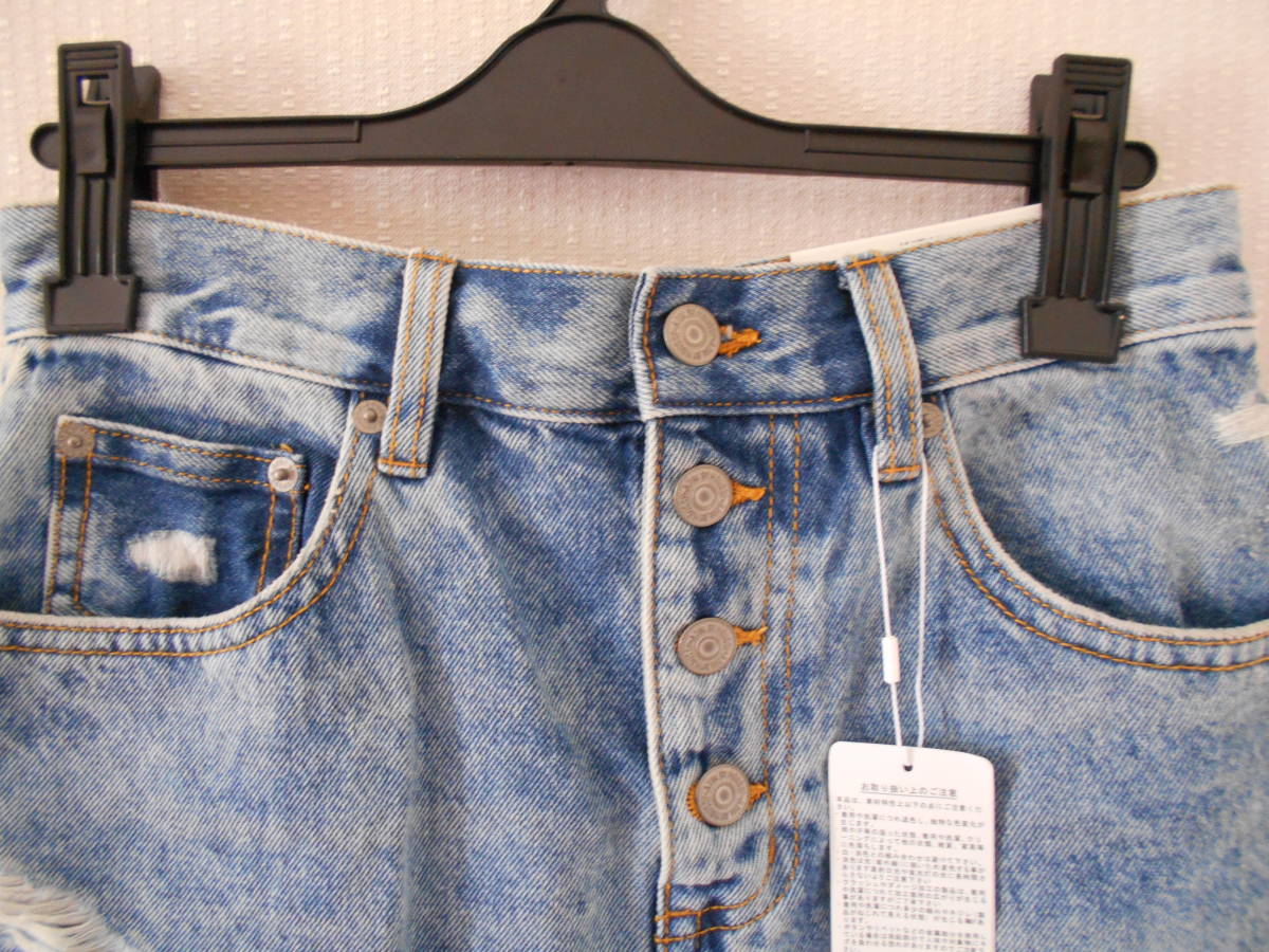 [ new goods ]40% off AZUL BY MOUSSY lady's Denim short pants L size cotton 100%