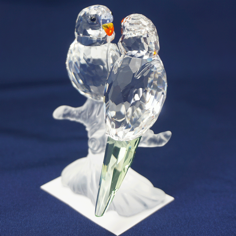 スワロフスキー Swarovski セキセイインコ 鳥 680627 つがい 鳥 バード