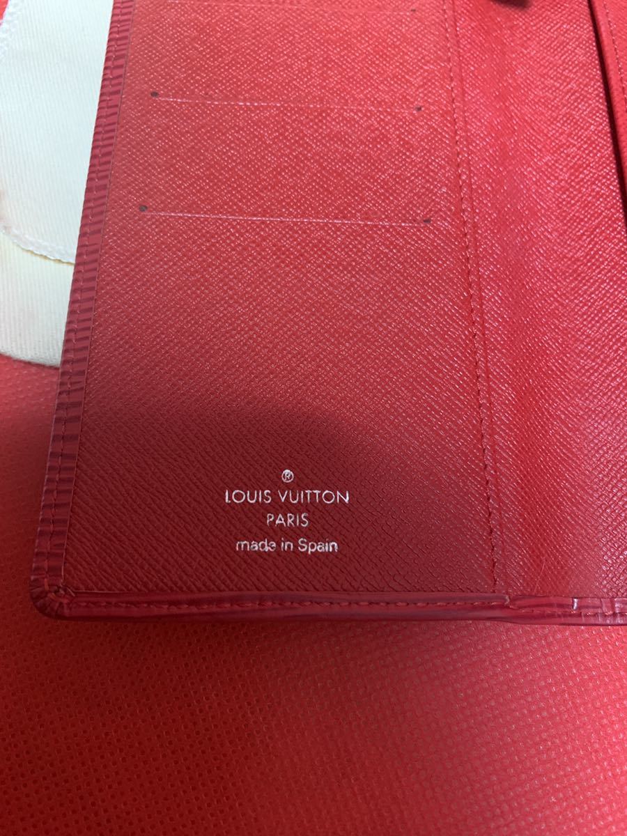 綺麗目 確実正規品ルイヴィトン 手帳カバー LOUIS VUITTON アジェンダ ポッシュ約16.5cm×9.5cm ヴィトン エピ ライン 赤  シリアルCA0037