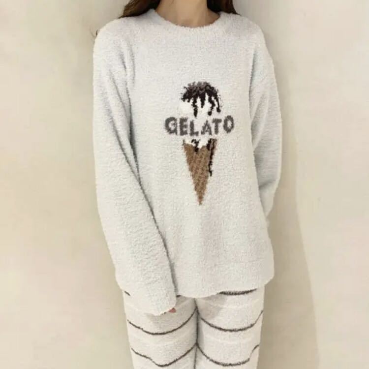 ジェラートピケ ルームウェア パジャマ 'パウダー'モチーフ ジャガード
