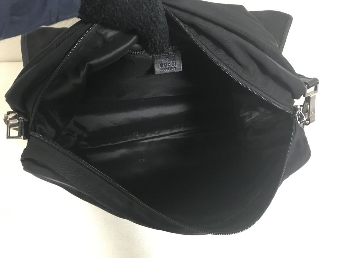 極美品本物グッチGUCCI本革レザーナイロンビジネスデカビッグ