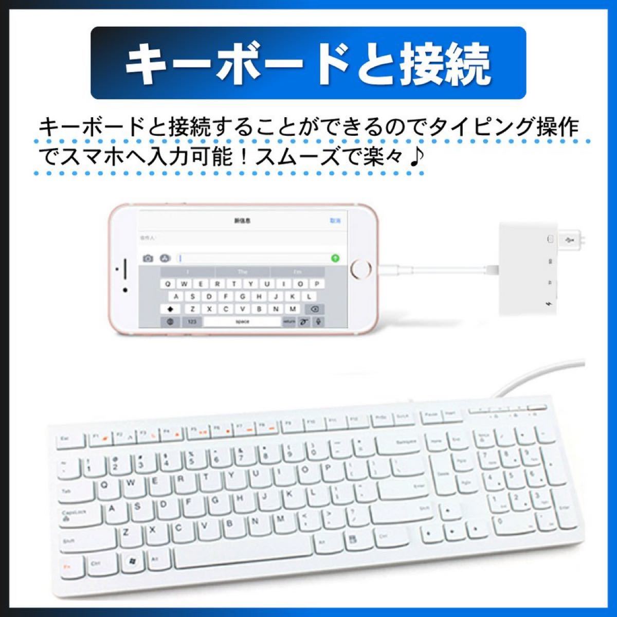 SDカードリーダー iPhone iPad Lightning 4in1 SD TFカード カメラリーダー　高速　iOS14 対応