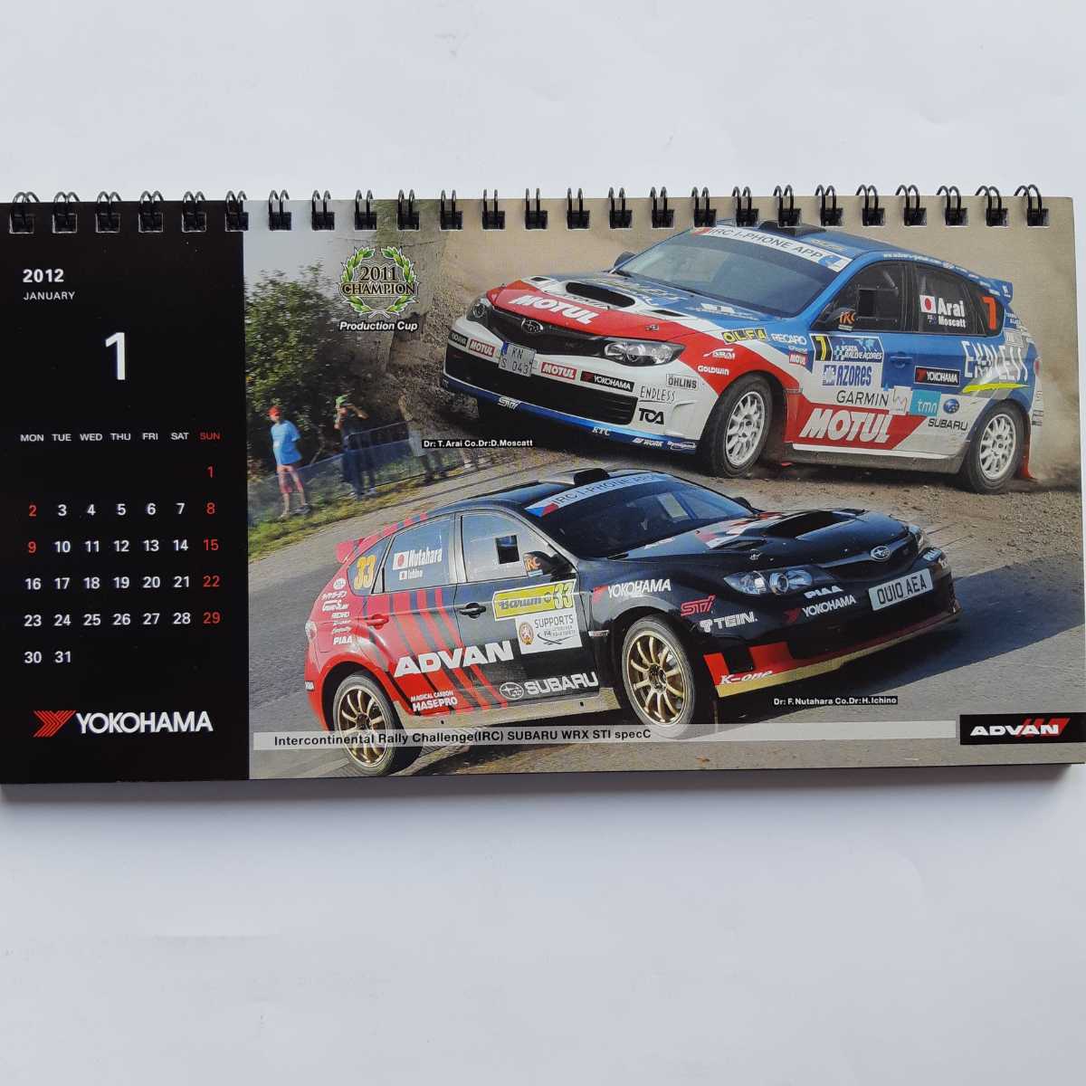 YOKOHAMA MOTORSPORTS CALENDAR 2012年　ヨコハマ　モータースポーツ　卓上カレンダー_画像2