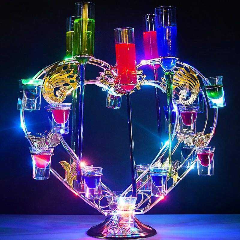 ハート heart LED ライト ディスプレイ ショット グラス パーティー イベント クライナー コカレロ キャバクラ ホスト クラブCLUB BAR_画像1