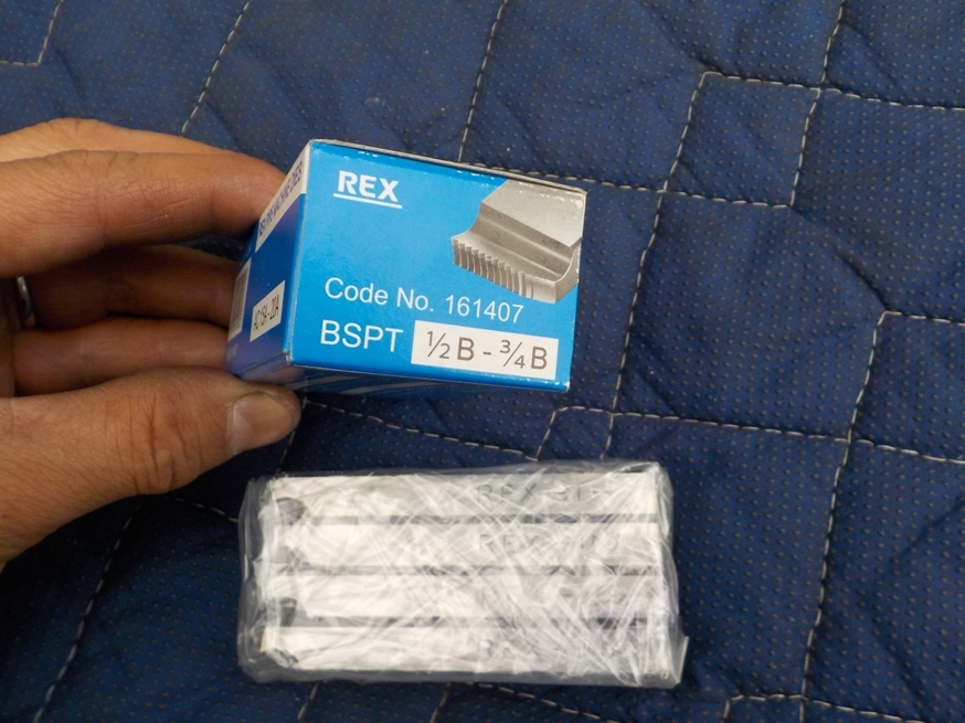 即決税0円未使用REXパイプねじ切り機用刃物チェーザ1/2-3/4インチ 15-20A 161407鋼管用4分6分 レターパックプラス送料520円_画像2