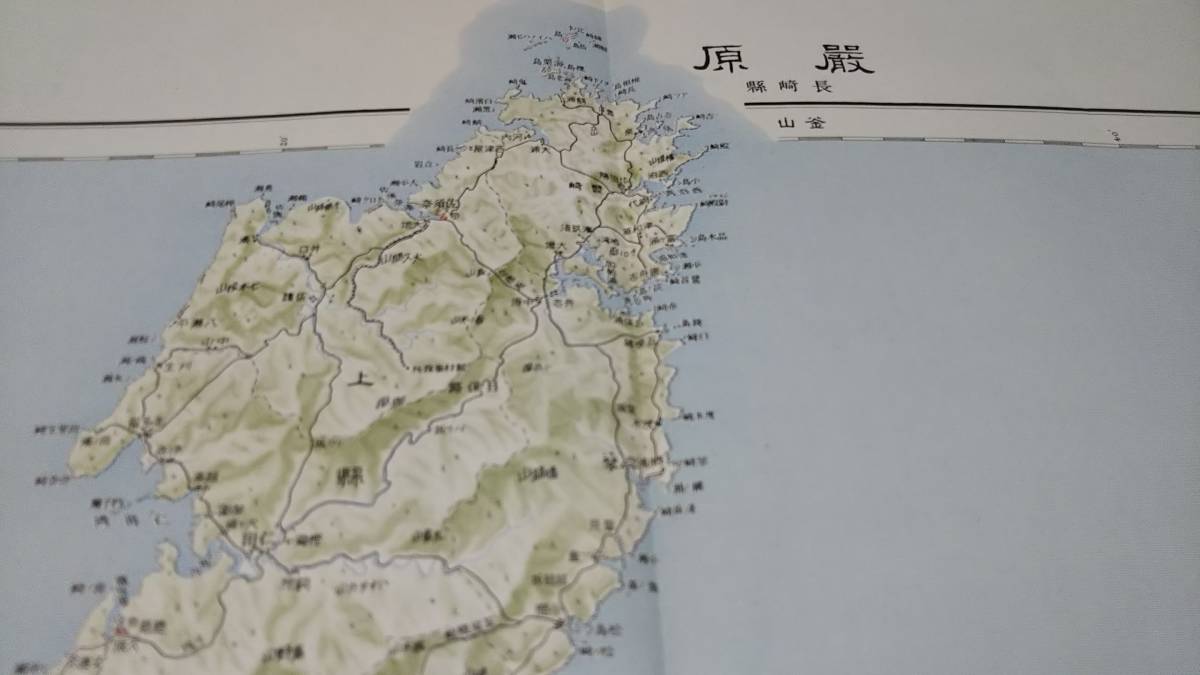 　古地図 　厳原　長崎県　地図　資料　46×57cm　　大正10年製版　　大正10年発行_画像1