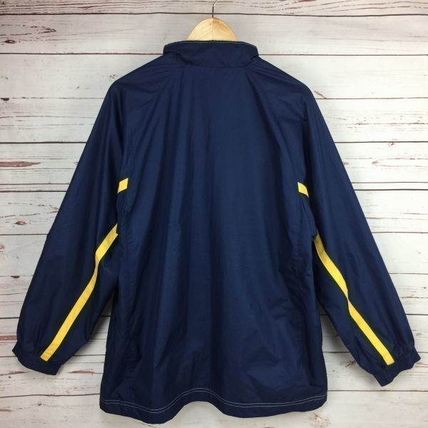 NIKE* full Zip / jersey top [L/ white × navy blue × yellow ] lining mesh / Nike *J27-01