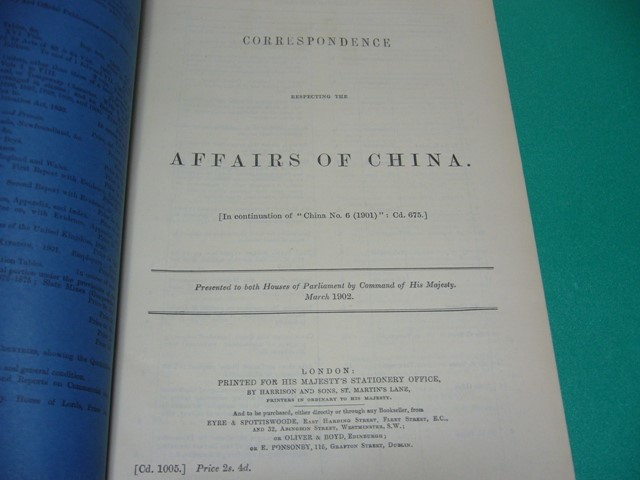 ☆中国☆CORRESPONDENCE RESPECTING THE AFFAIRS OF CHINA☆1902年 H.M.S.O. - 洋書 ☆中国☆CORRESPONDENCE RESPECTING THE AFFAIRS OF CHINA☆1902年 H.M.S.O. - 洋書
