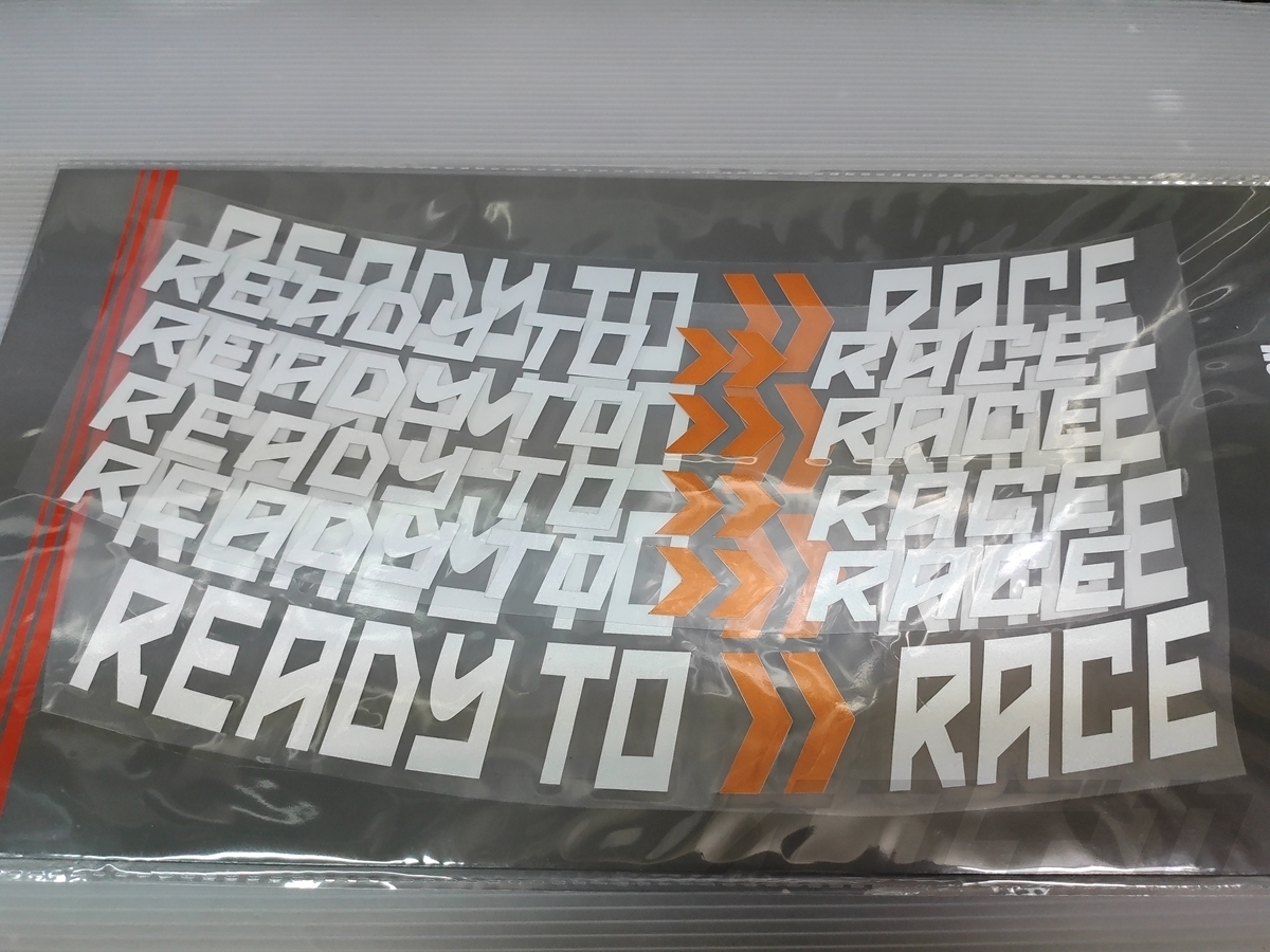 【op100】 KTM Ready To Race ホイールステッカー リムステッカー 白橙白_画像2