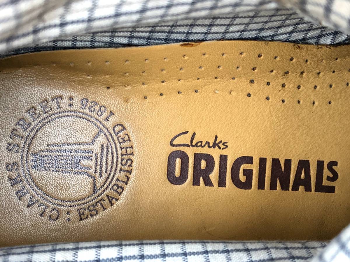 即決 Clarks クラークス メンズ 26cm程度 UK8G 本革 レザーブーツ デザートソール ブラウン カジュアル シューズ レースアップ 革靴 中古_画像9