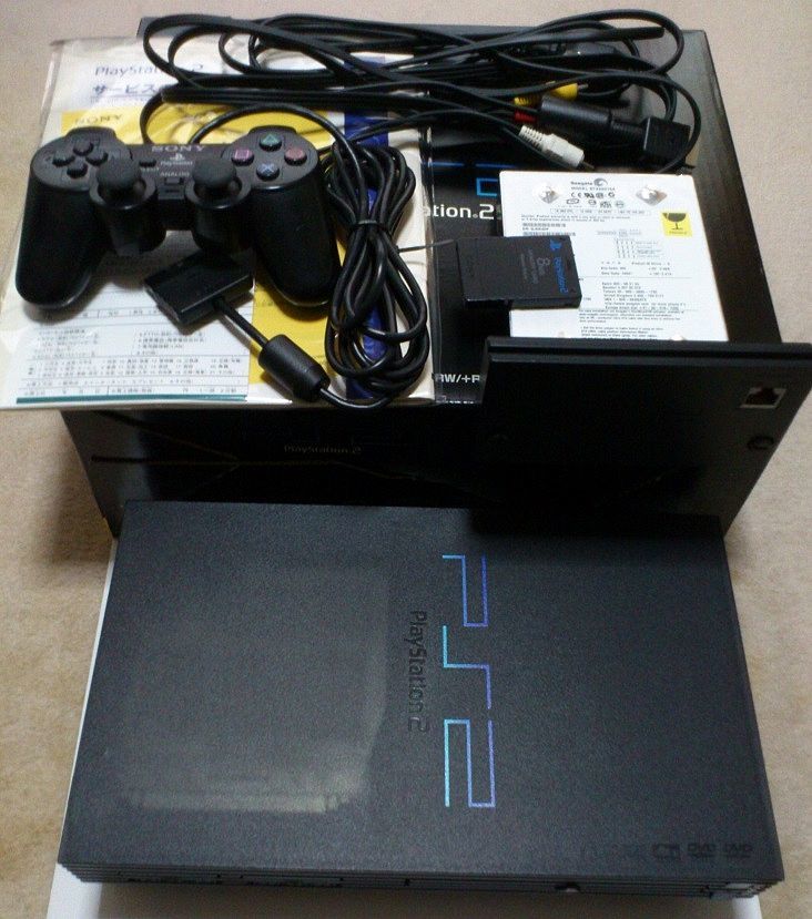 PlayStation2 + 40GBHDD + ネットワークアダプタ + FreeMcBoot(8MBメモリーカード) セット 中古_画像1