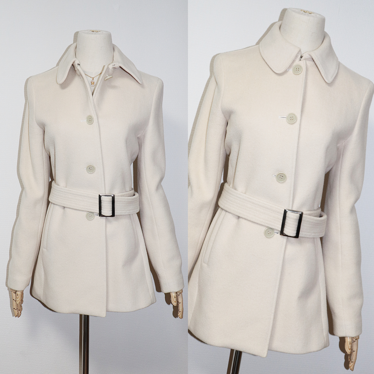 【セール】theory セオリー 大人モデル♪高級素材 カシミヤMIX ベルト付き スリッドデザイン シングル コート アウター 女性 婦人