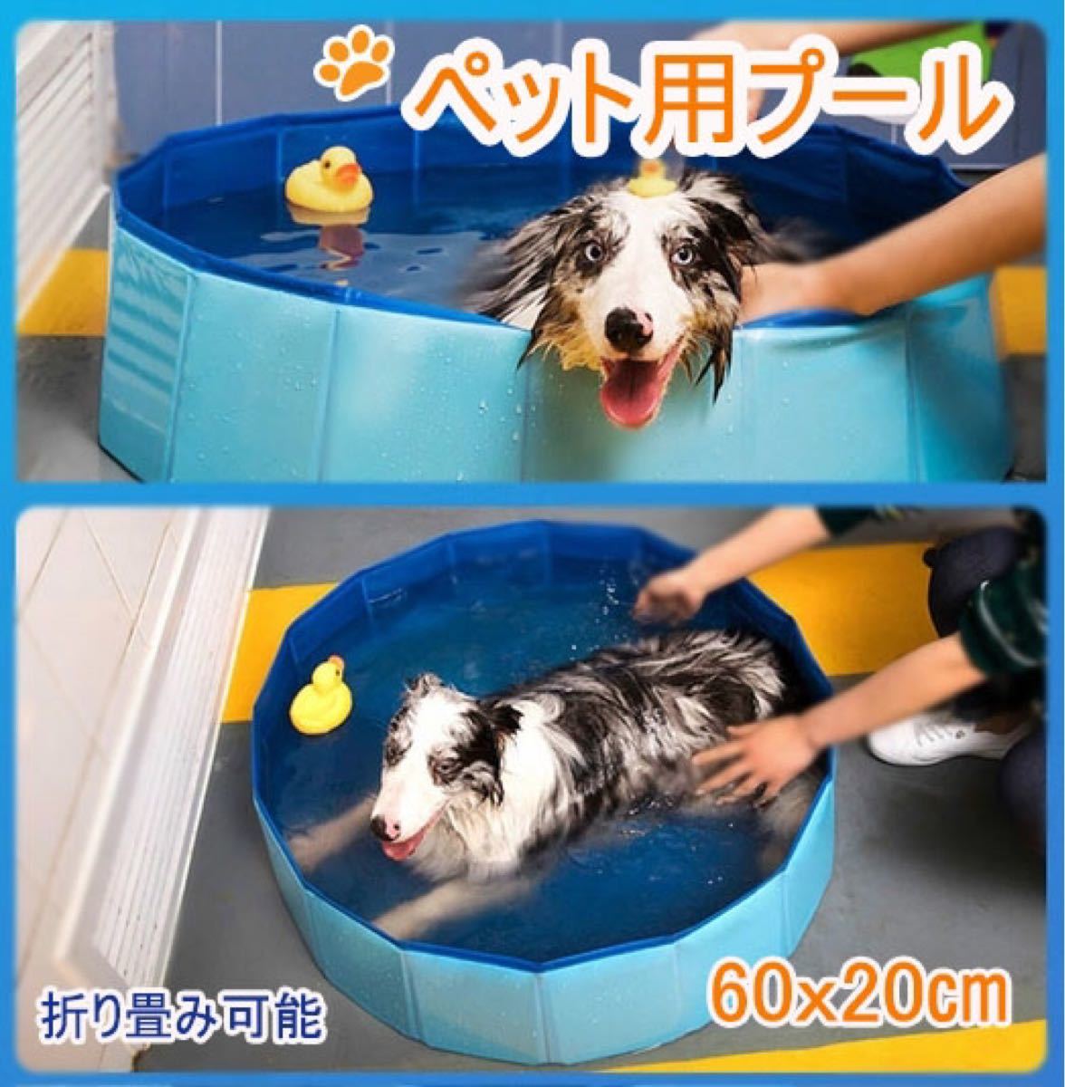 ペット用　プール　バスグッズ　 犬用　猫用　お風呂　折り畳み コンパクト