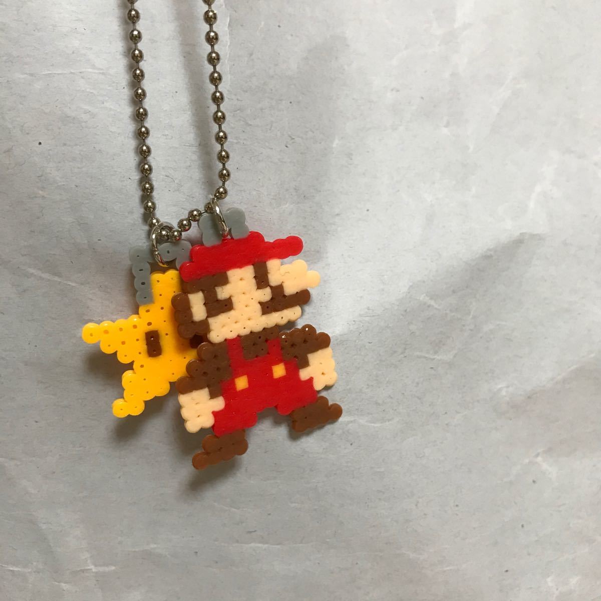 ハンドメイド マリオ スター セット ミニアイロンビーズ キーホルダー