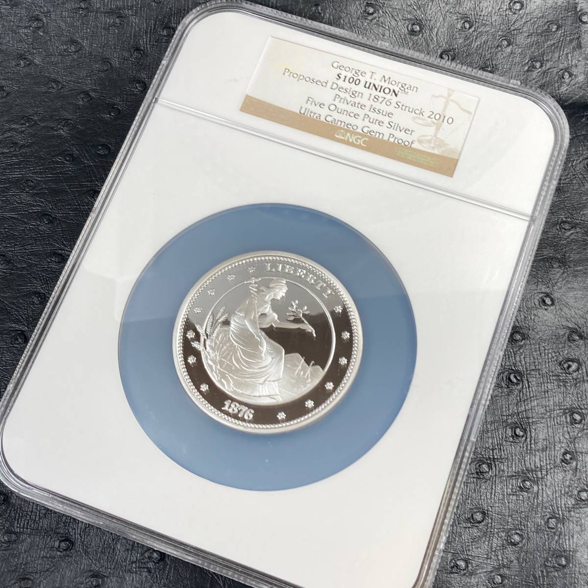 5oz 大型銀貨】1876年 2010年 アメリカ ジョージ T モルガン 100ドル
