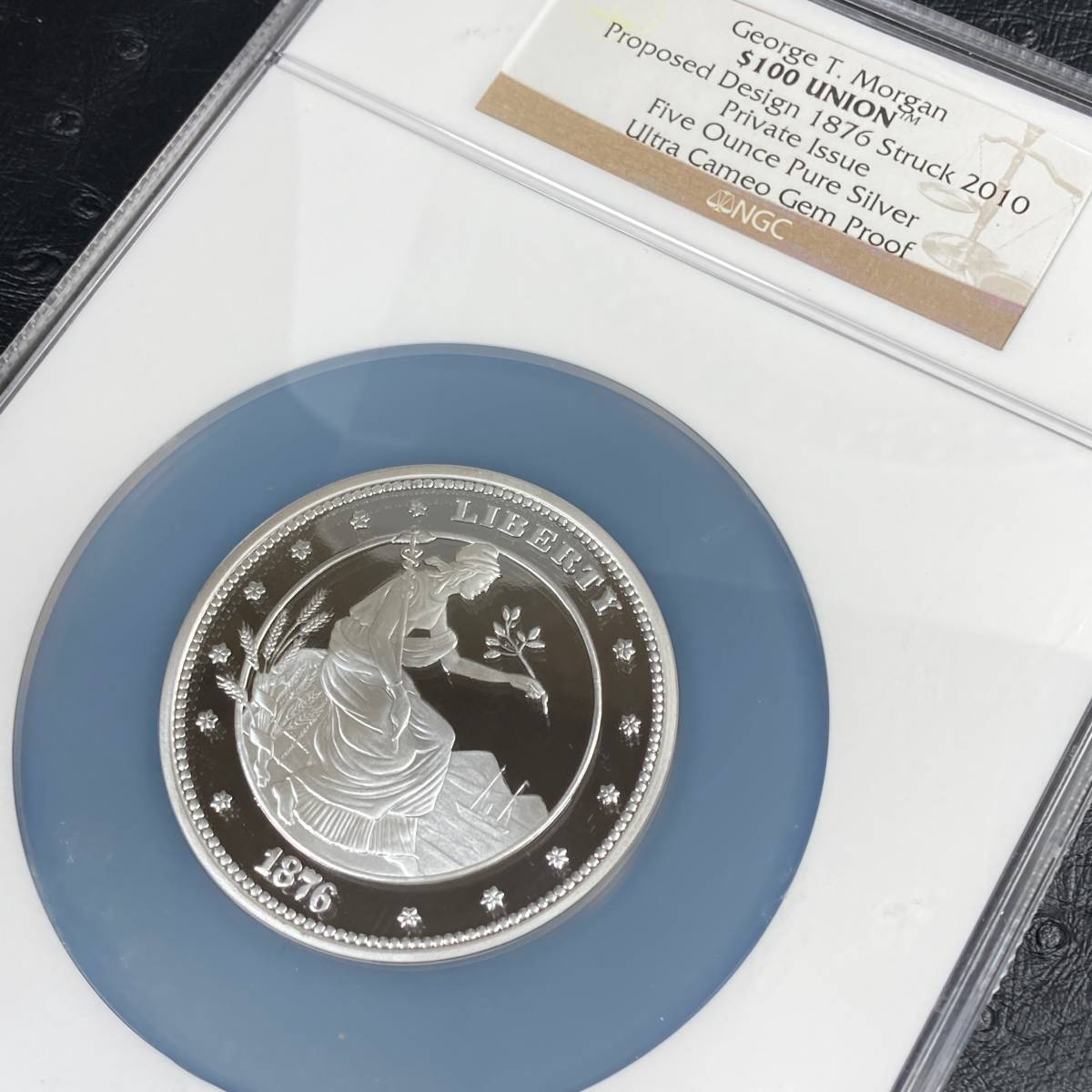 5oz 大型銀貨】1876年 2010年 アメリカ ジョージ T モルガン 100ドル
