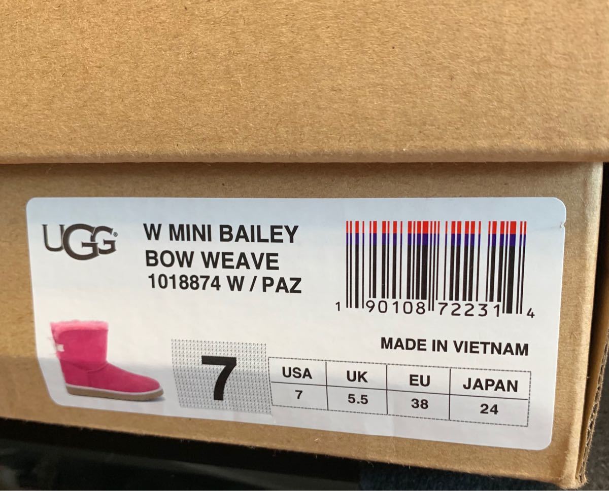 【UGG アグ】 ブーツ ミニ ベイリー ボウ W/PAZ サイズ7 24cm