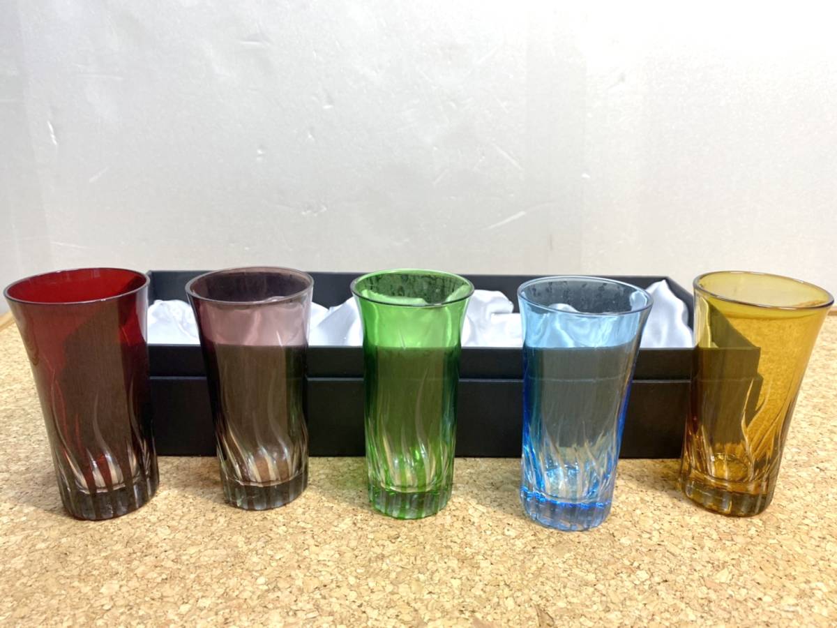 貴重 COMMA 切子グラス 全色セット 創業文化年間 瓶屋