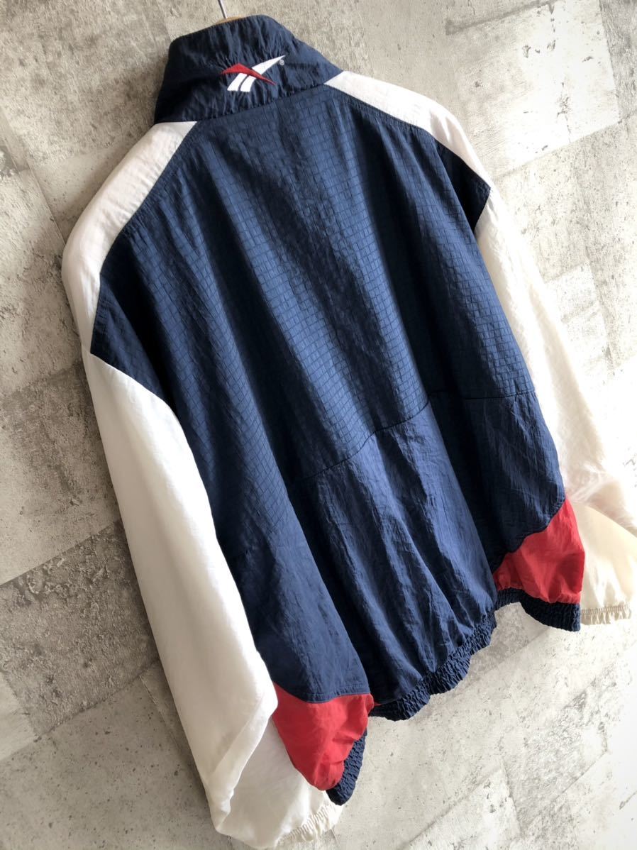 ☆★ 90s～ VINTAGE REEBOK P/O HALF ZIP NYLON JACKET リーボック プルオーバー ナイロンジャケット トリコカラー オールド ビンテージ_画像4