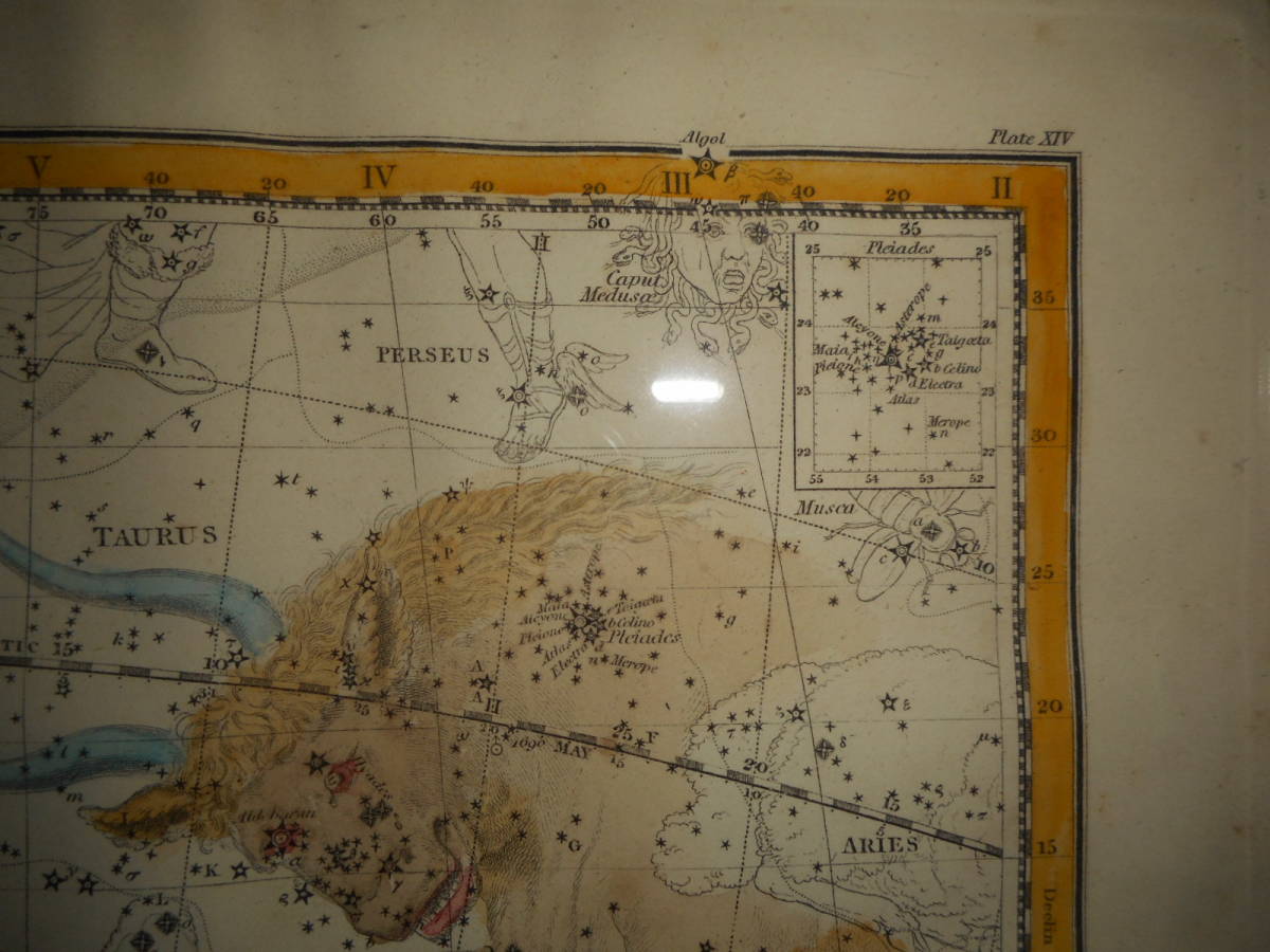即決アンティーク天文、星座早見盤、銅版画、星図、1822年『ジェミソンー星図牡牛座、オリオン座』Star map, Planisphere, Celestial atlas - 天文、宇宙 即決アンティーク天文、星座早見盤、銅版画、星図、1822年『ジェミソンー星図牡牛座、オリオン座』Star map, Planisphere, Celestial atlas - 天文、宇宙
