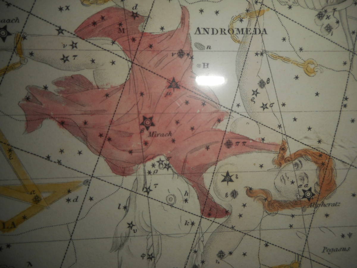 アンティーク、天文、星座早見盤、銅版画1822年『ジェミソンー星図アンドロメダ座、ペルセウス座』Star map, Planisphere, Celestial atlas 天文、宇宙 アンティーク、天文、星座早見盤、銅版画1822年『ジェミソンー星図アンドロメダ座、ペルセウス座』Star map, Planisphere, Celestial atlas 天文、宇宙