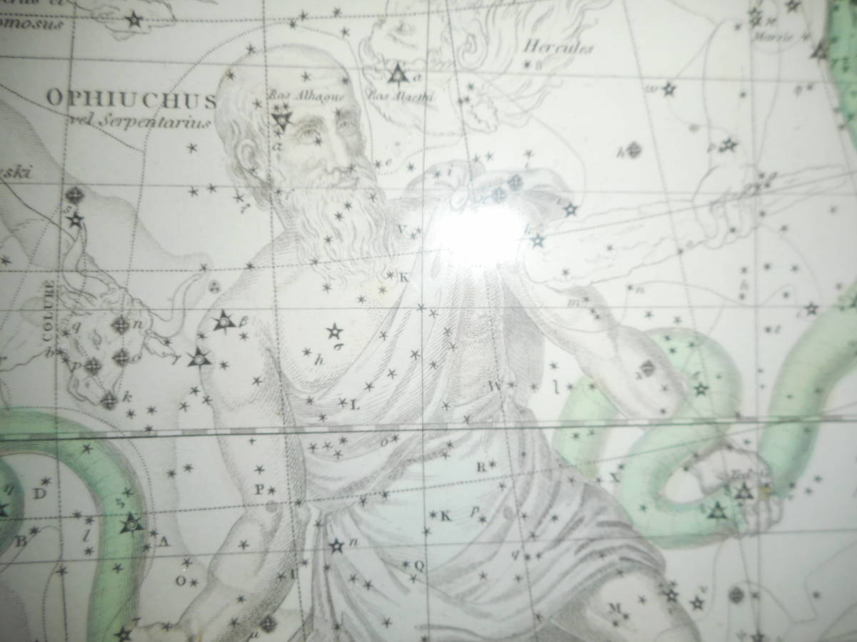 即決1822年『ジェミソンー星図へびつかい座他』アンティーク天文、天体、星座早見盤、銅版画、星図Star map, Planisphere, Celestial atlas 自然科学と技術 即決1822年『ジェミソンー星図へびつかい座他』アンティーク天文、天体、星座早見盤、銅版画、星図Star map, Planisphere, Celestial atlas 自然科学と技術